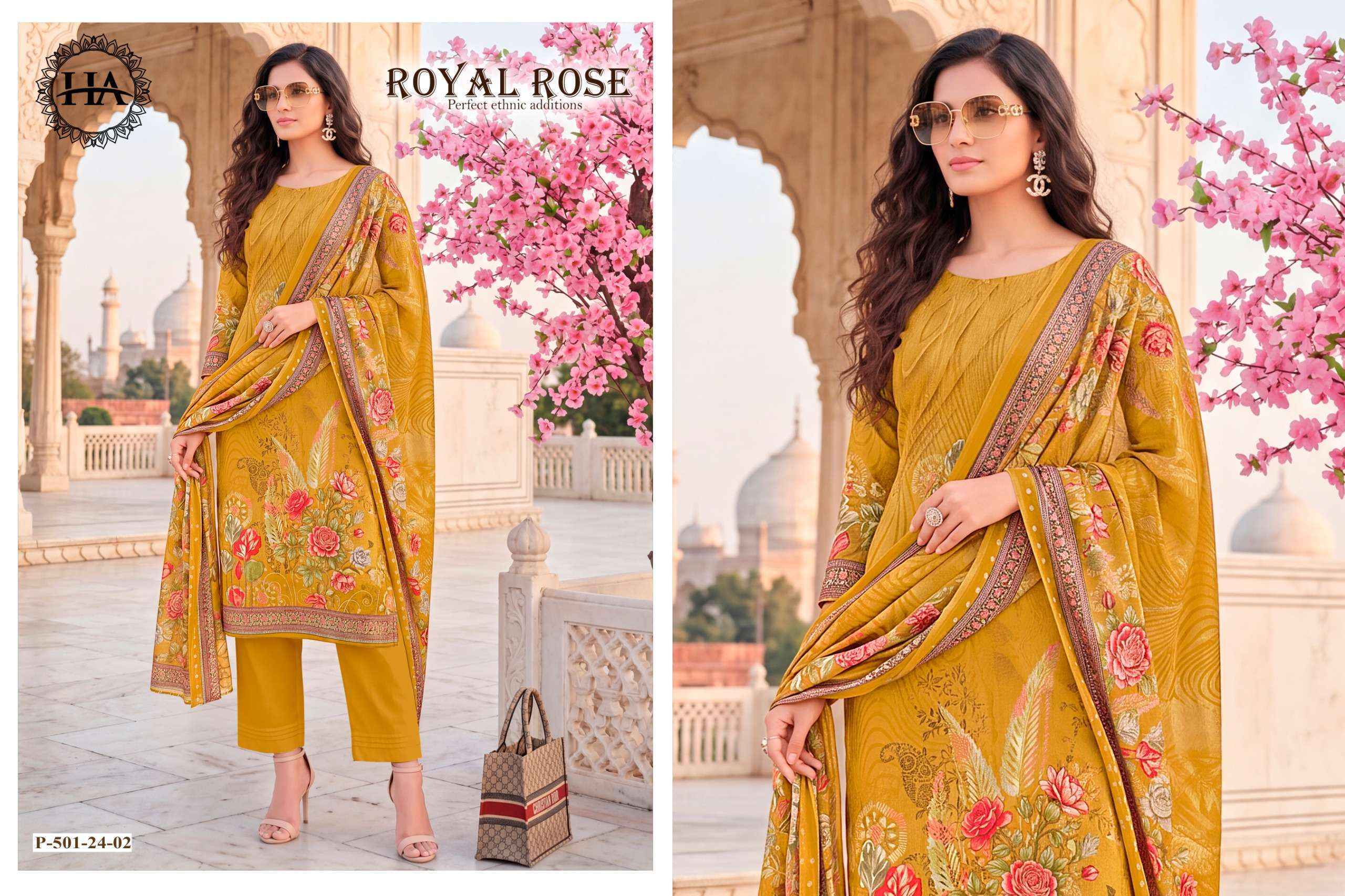 Harshit Fashion Royal Rose Jam Cotton Dress Material (4 pcs Catalogue)