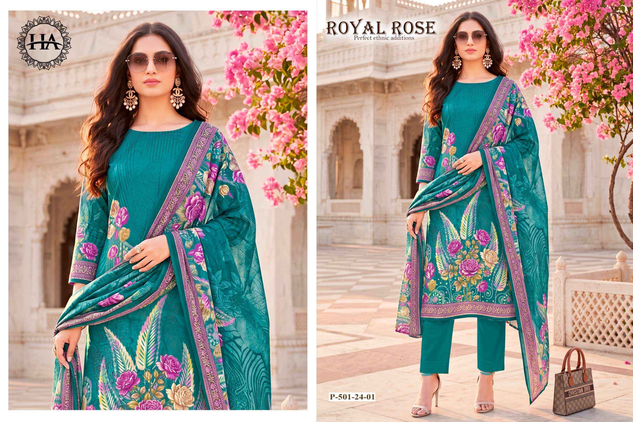 Harshit Fashion Royal Rose Jam Cotton Dress Material (4 pcs Catalogue)