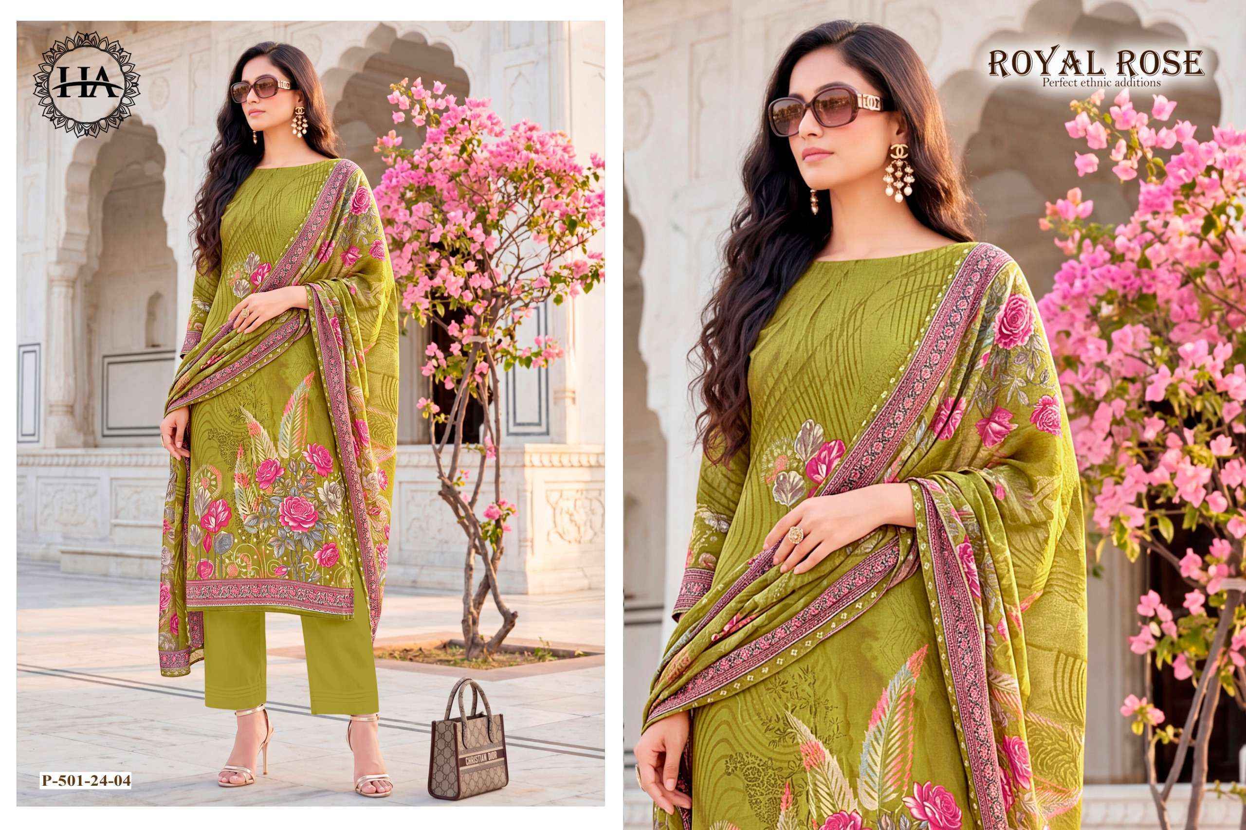 Harshit Fashion Royal Rose Jam Cotton Dress Material (4 pcs Catalogue)