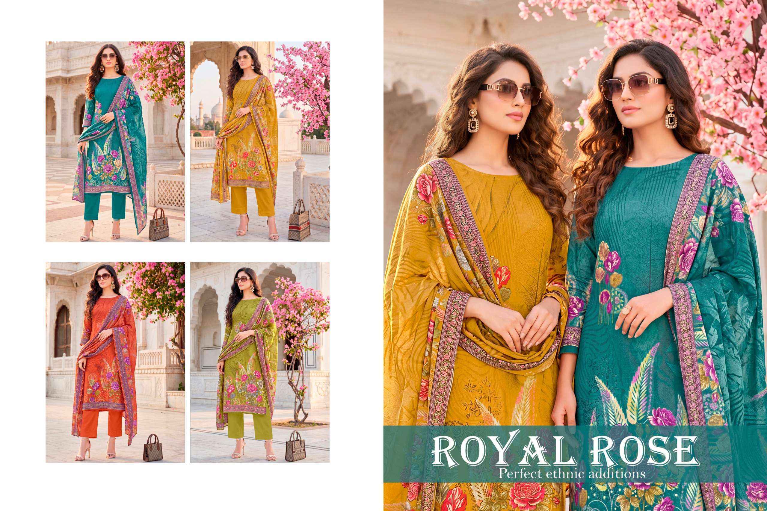 Harshit Fashion Royal Rose Jam Cotton Dress Material (4 pcs Catalogue)