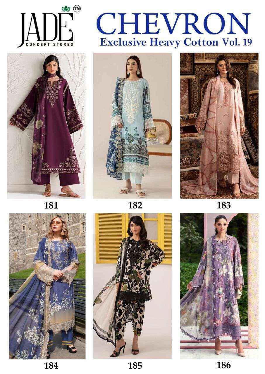 Jade Chevron Vol-19 Cotton Dress Material (6 Pc Catalog)