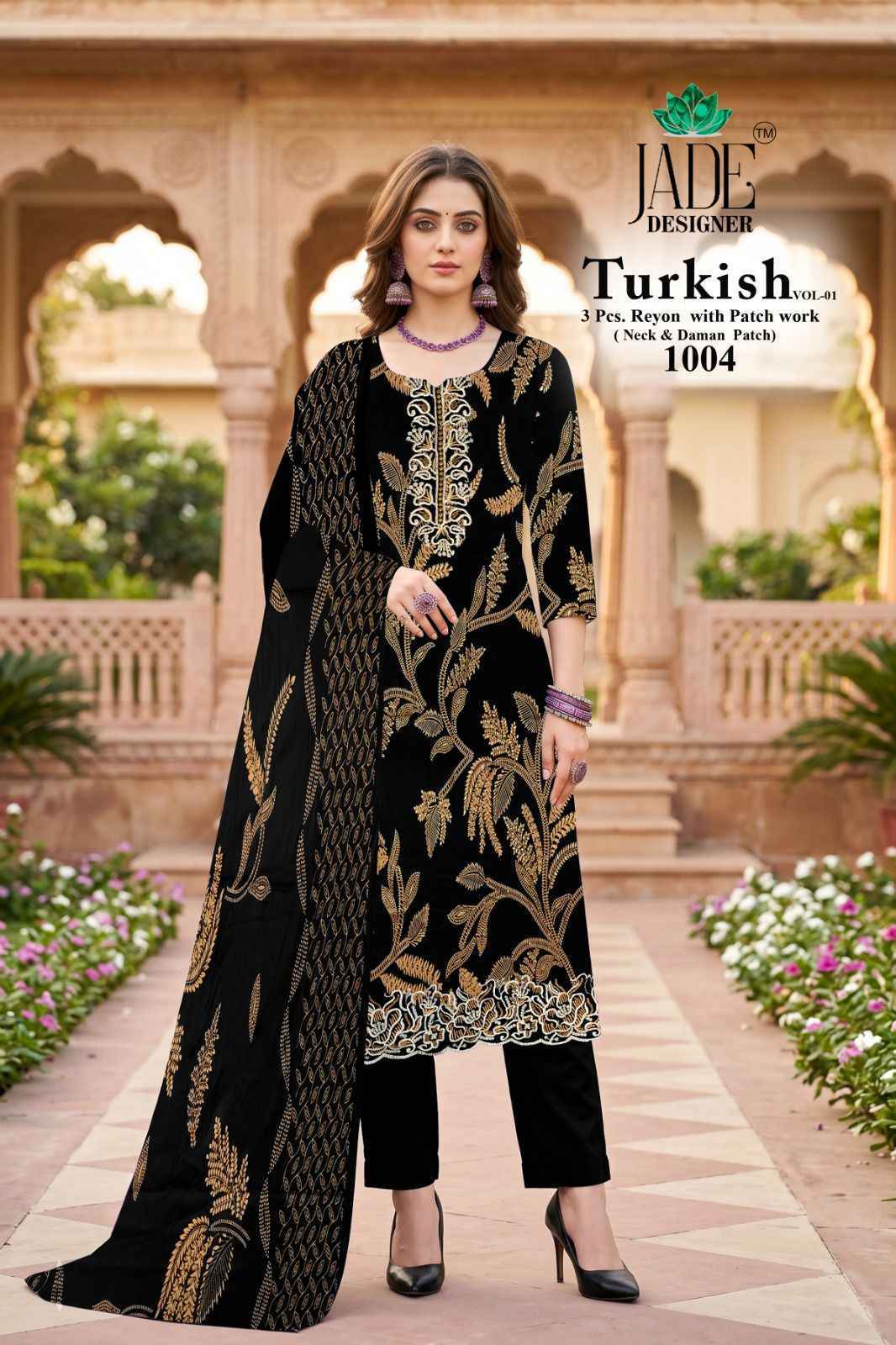 Jade Turkish Vol-1 Viscose Rayon Dress Material (5 pcs Catalogue)