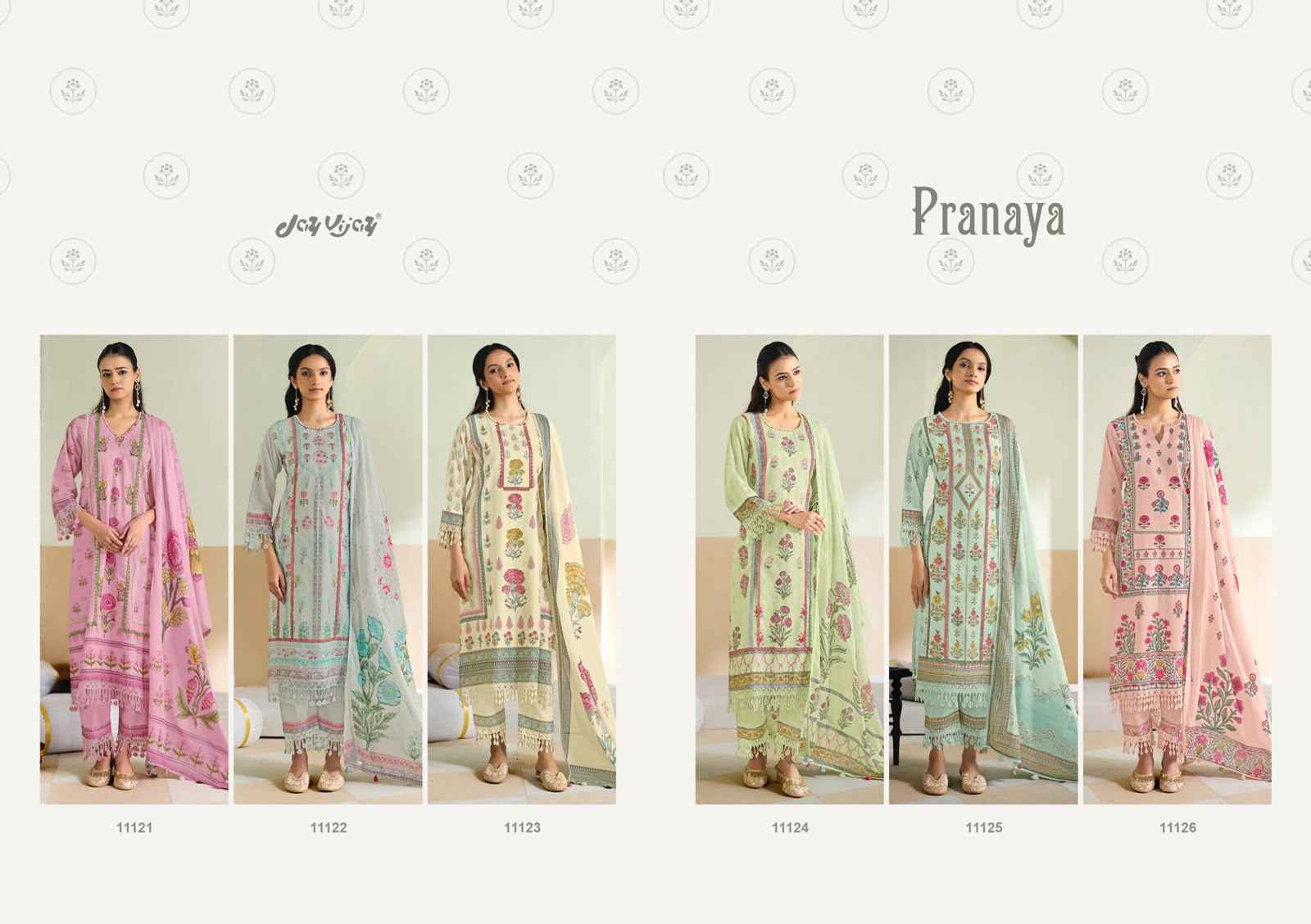 Jay Vijay Pranaya Cotton Dress Material (6 pcs Catalogue)