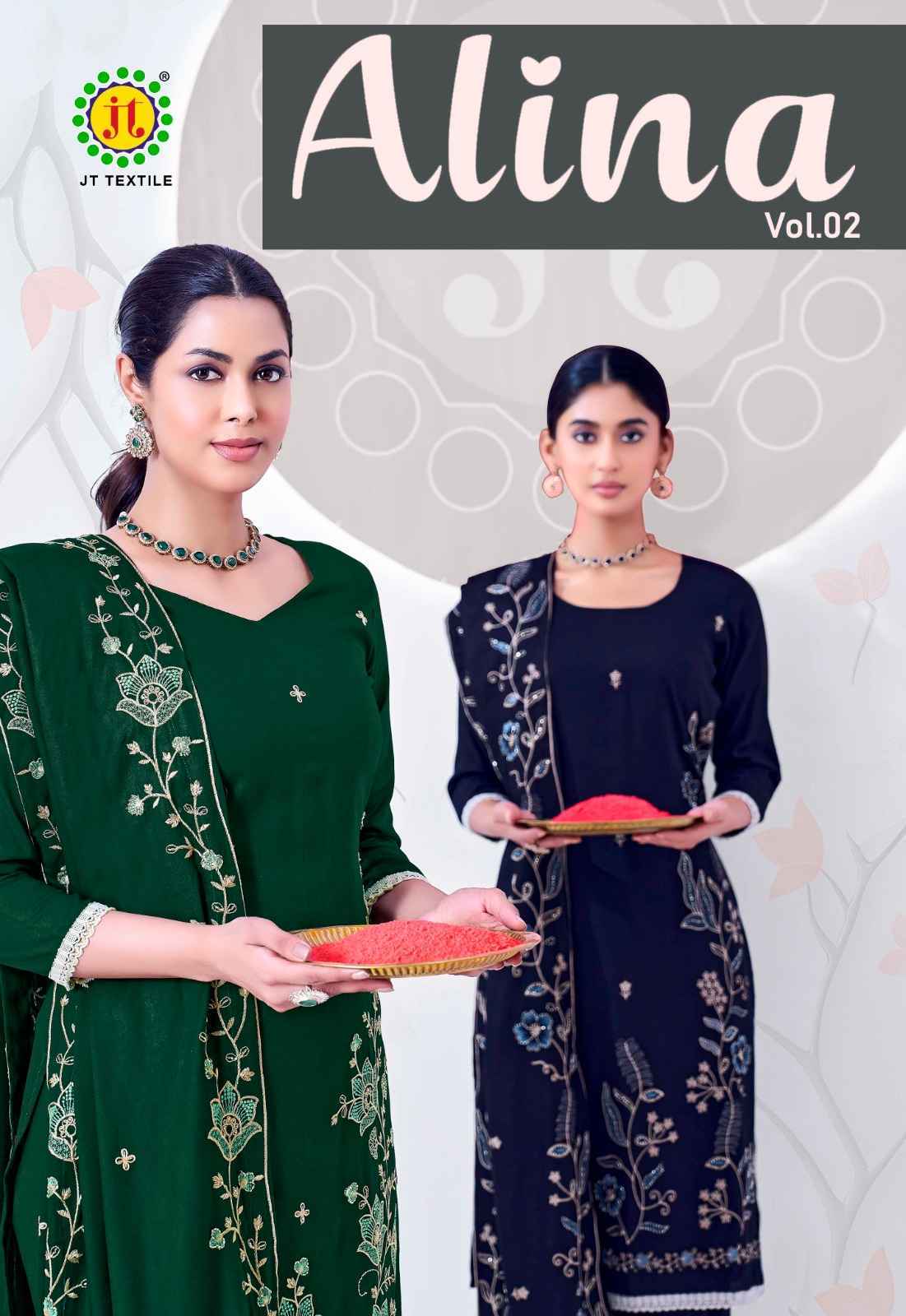 Jt Alina Vol-2 Rayon Dress Material (5 pcs Catalogue)