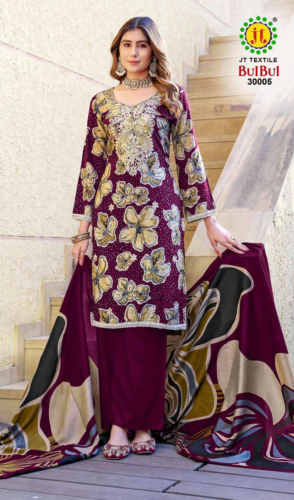 Jt Bulbul Vol-30 Rayon Dress Material (5 pcs Catalogue)