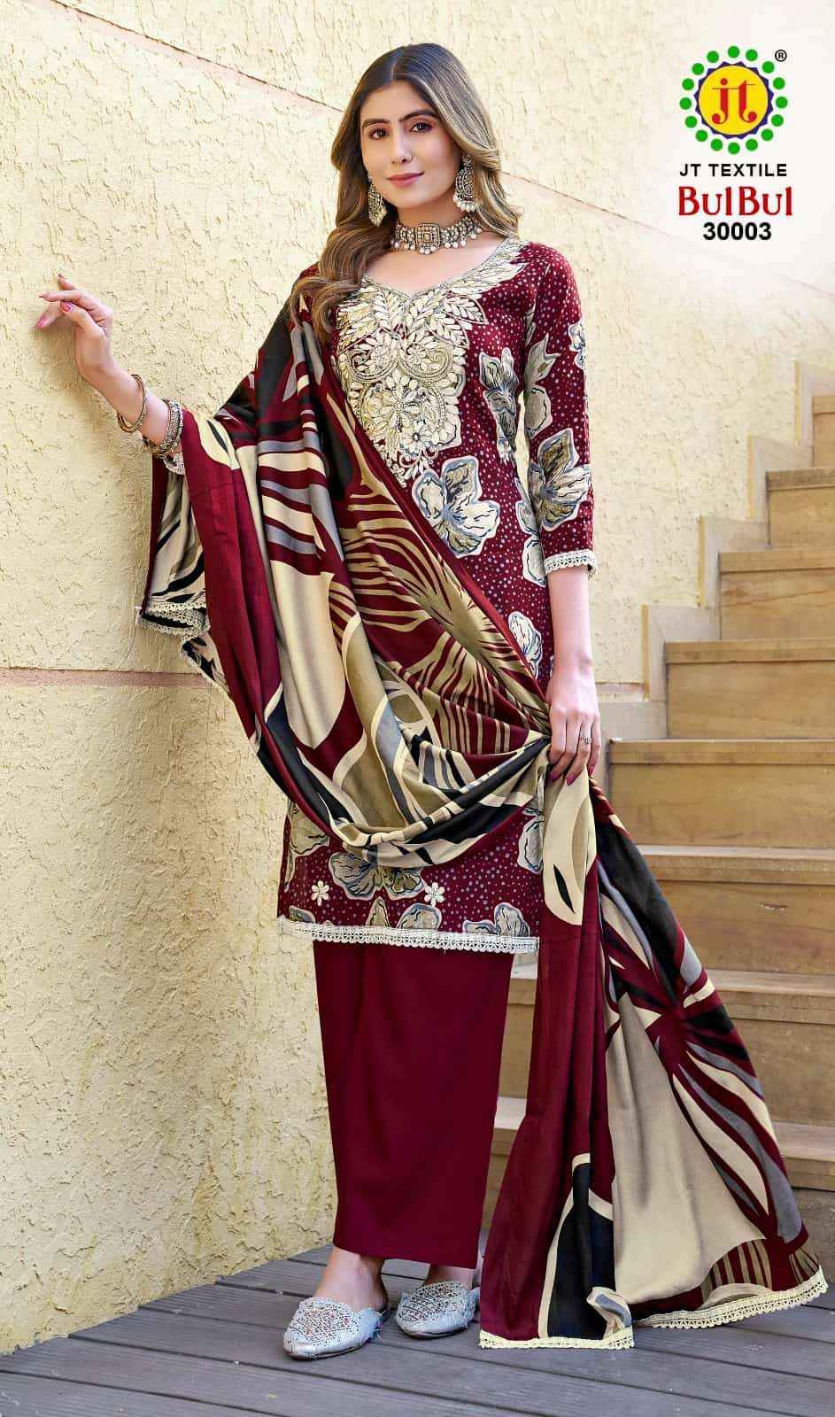 Jt Bulbul Vol-30 Rayon Dress Material (5 pcs Catalogue)