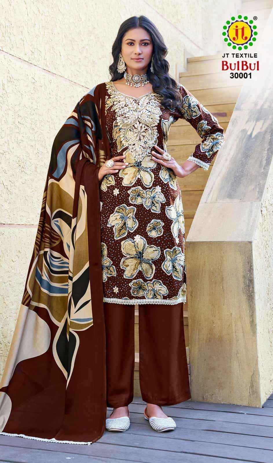 Jt Bulbul Vol-30 Rayon Dress Material (5 pcs Catalogue)