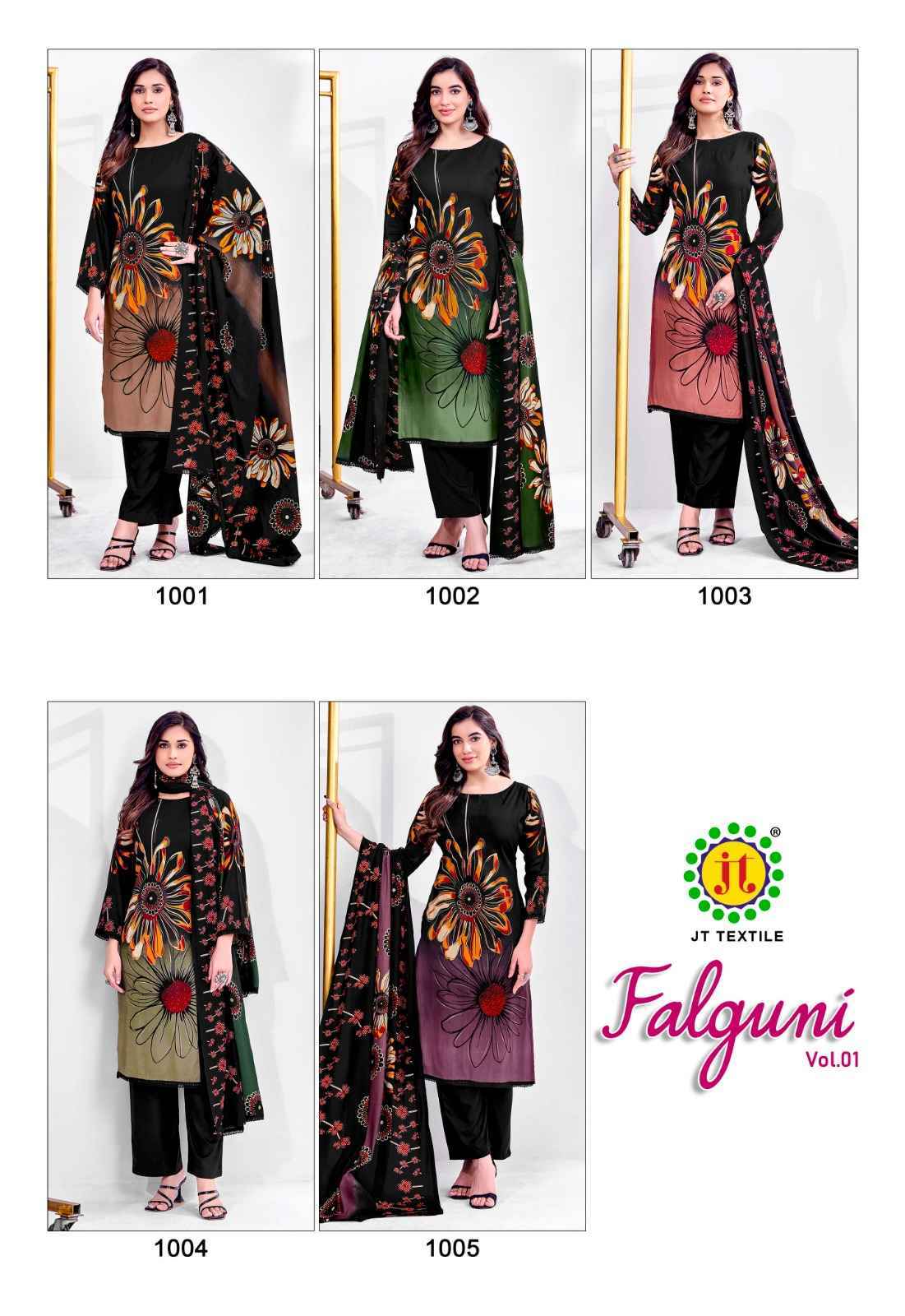 Jt Falguni Rayon Dress Material (5 pcs Catalogue)