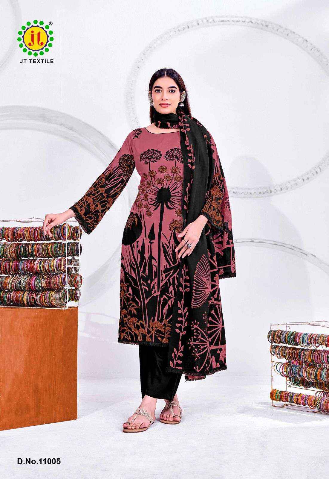 Jt Nigaar Vol-11 Rayon Dress Material (5 pcs Catalogue)