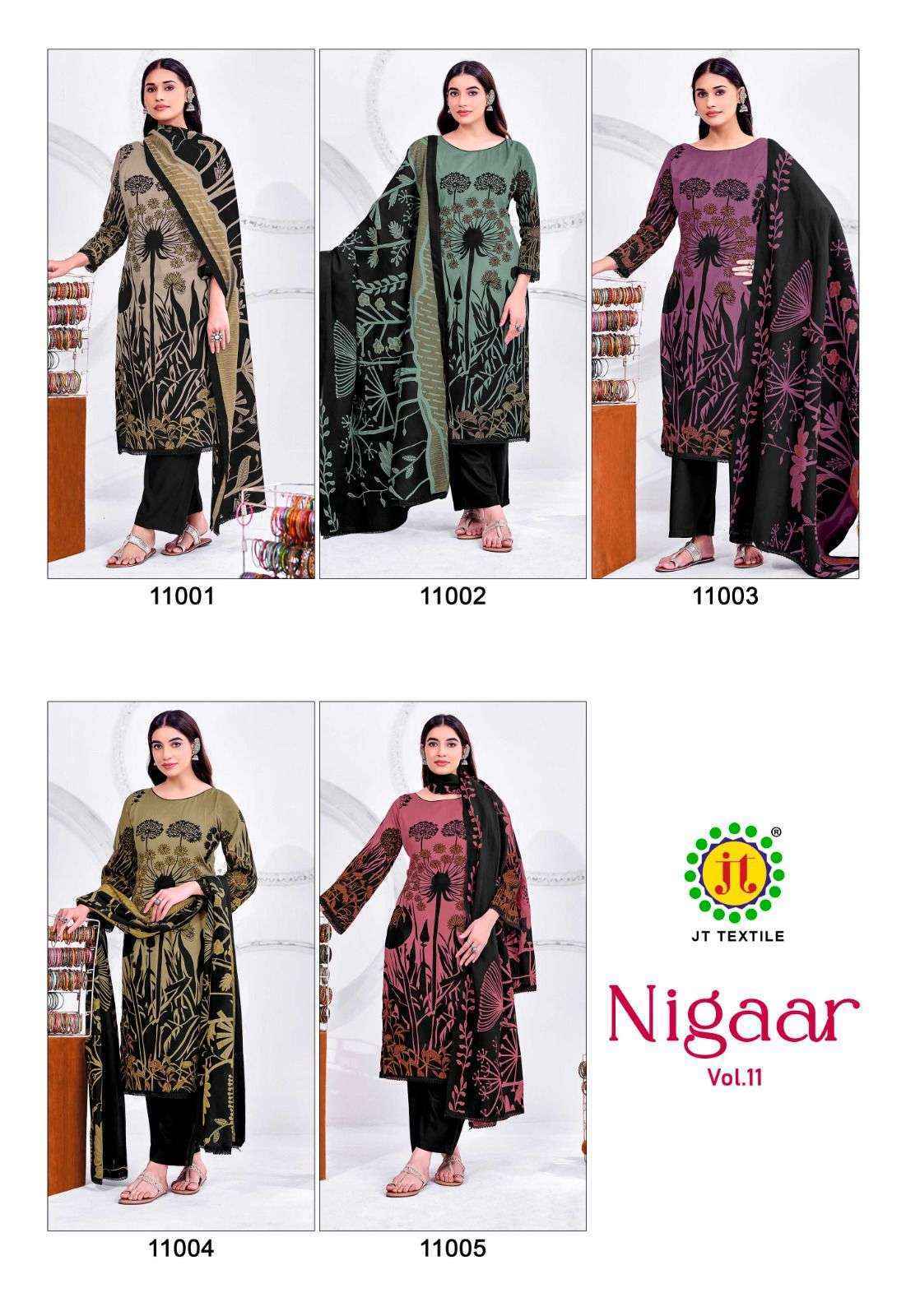 Jt Nigaar Vol-11 Rayon Dress Material (5 pcs Catalogue)