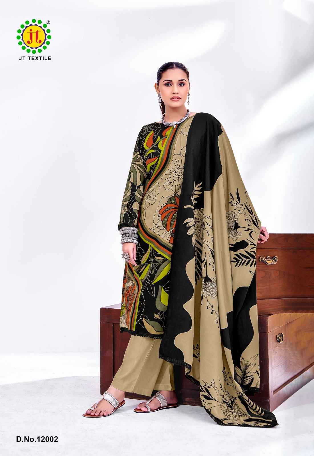 Jt Nigaar Vol-12 Rayon Dress Material (5 pcs Catalogue)