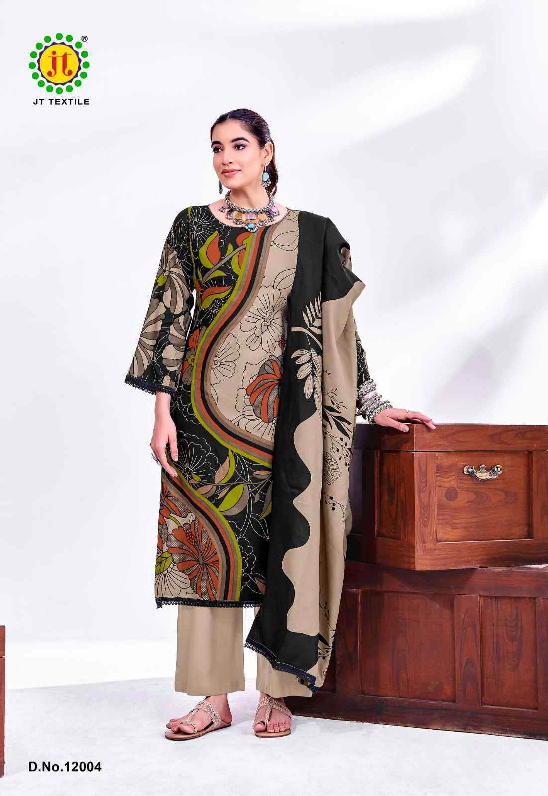 Jt Nigaar Vol-12 Rayon Dress Material (5 pcs Catalogue)