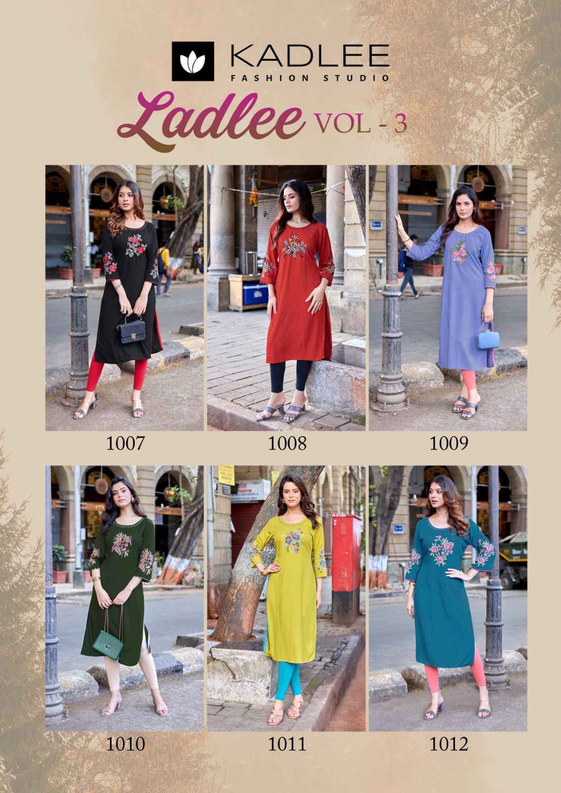Kadlee Ladlee Vol-3 Rayon Kurti (6 pcs Catalogue)
