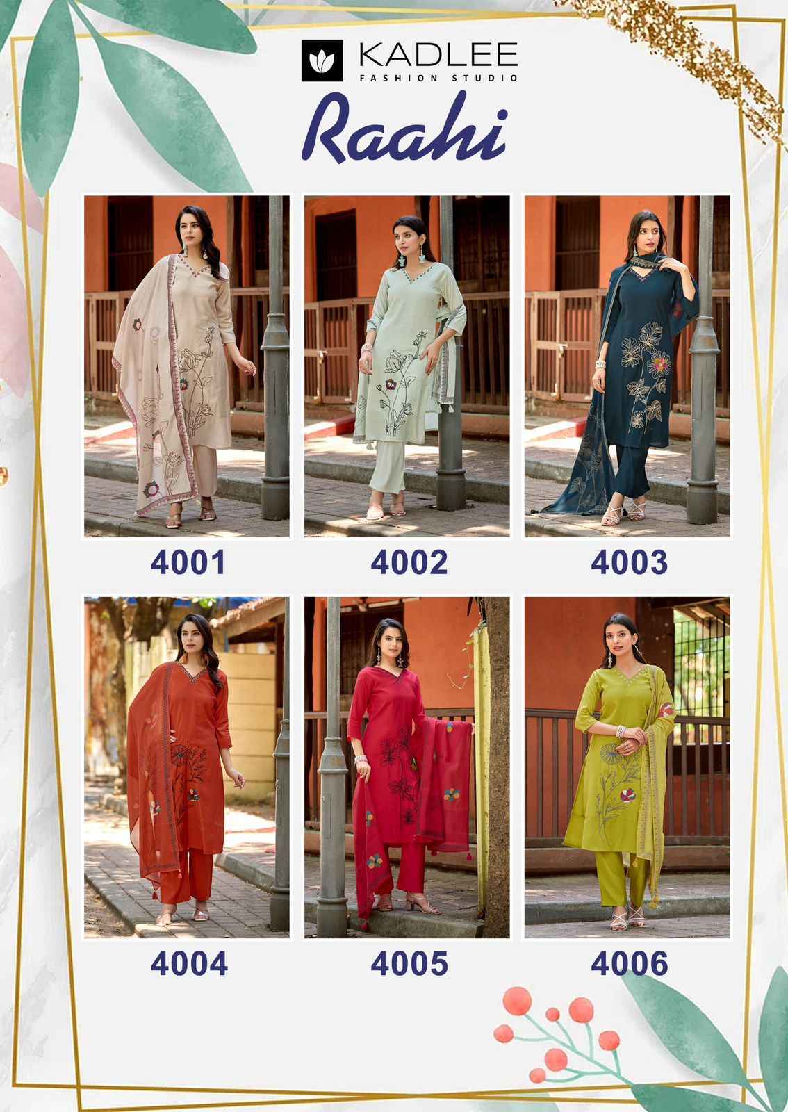 Kadlee Raahi Roman Silk Readymade Suit (6 pcs Catalogue)