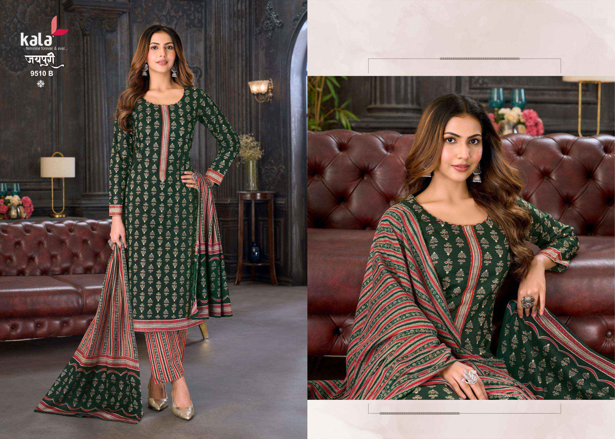 Kala Jaipuri Vol-10 Cotton Dress Material (12 Pc Catalogue)