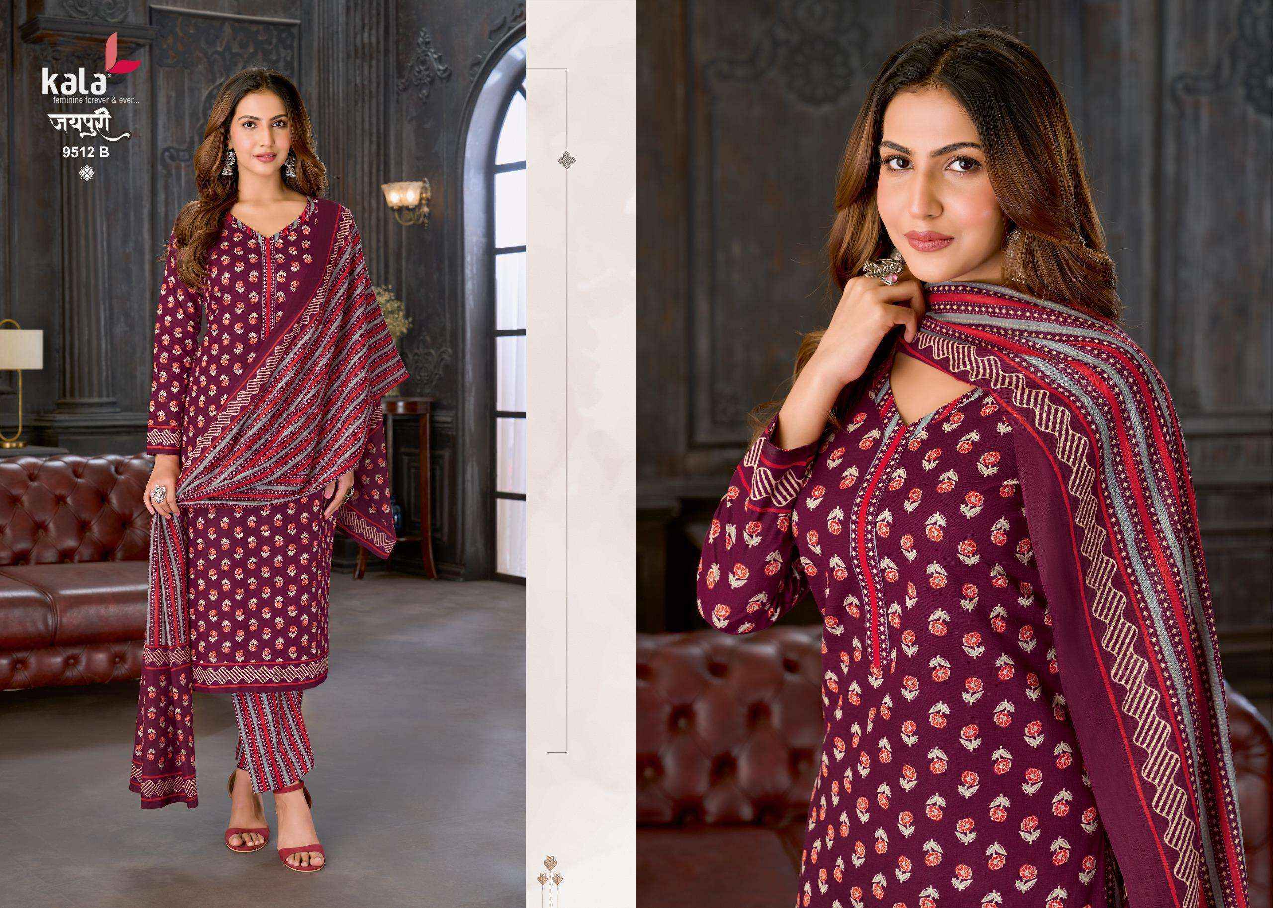 Kala Jaipuri Vol-10 Cotton Dress Material (12 Pc Catalogue)