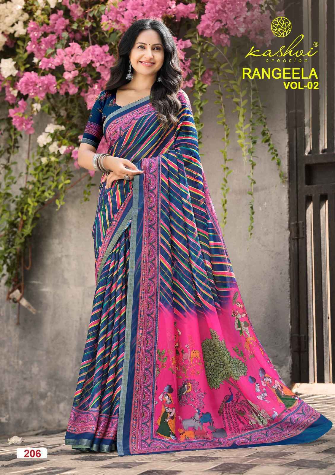 Kashvi Rangeela Vol-2 Dull Moss Saree (8 pcs Catalogue)