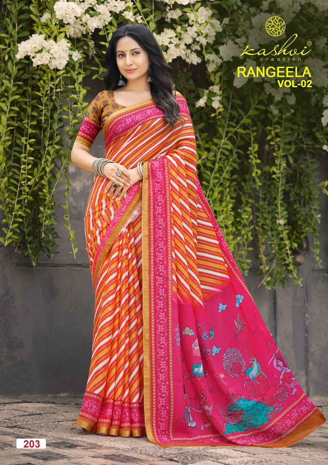 Kashvi Rangeela Vol-2 Dull Moss Saree (8 pcs Catalogue)