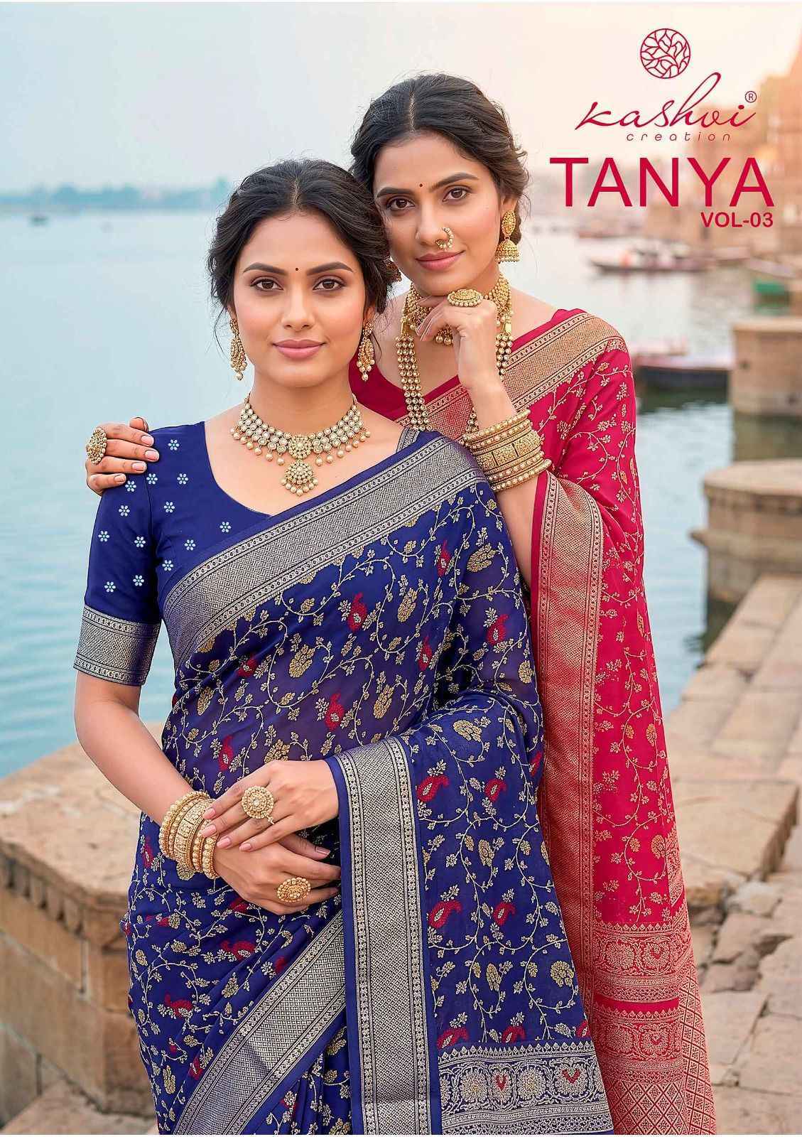 Kashvi Tanya Vol-3 Dull Moss Saree (8 pcs Catalogue)