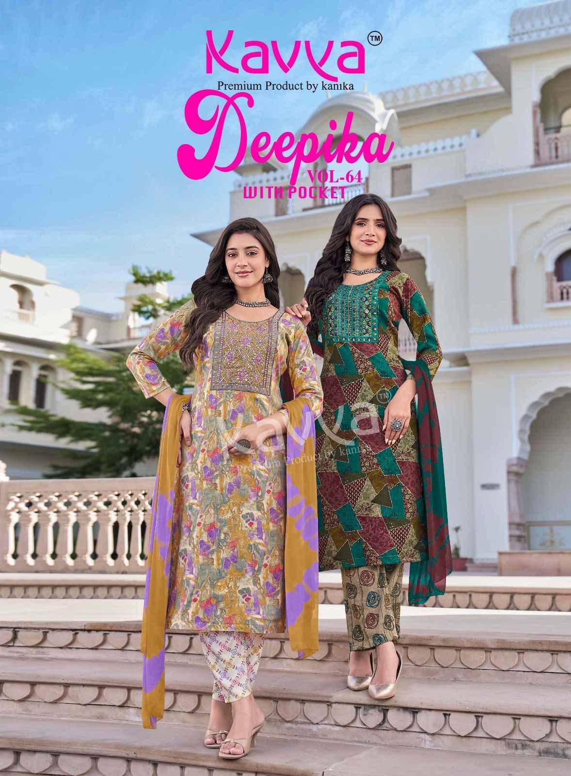 Kavya Deepika Vol-64 Capsule Readymade Suit (10 pcs Catalogue)