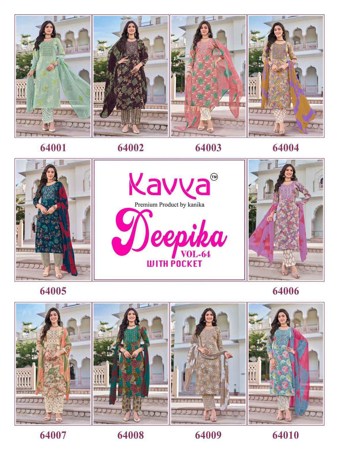 Kavya Deepika Vol-64 Capsule Readymade Suit (10 pcs Catalogue)