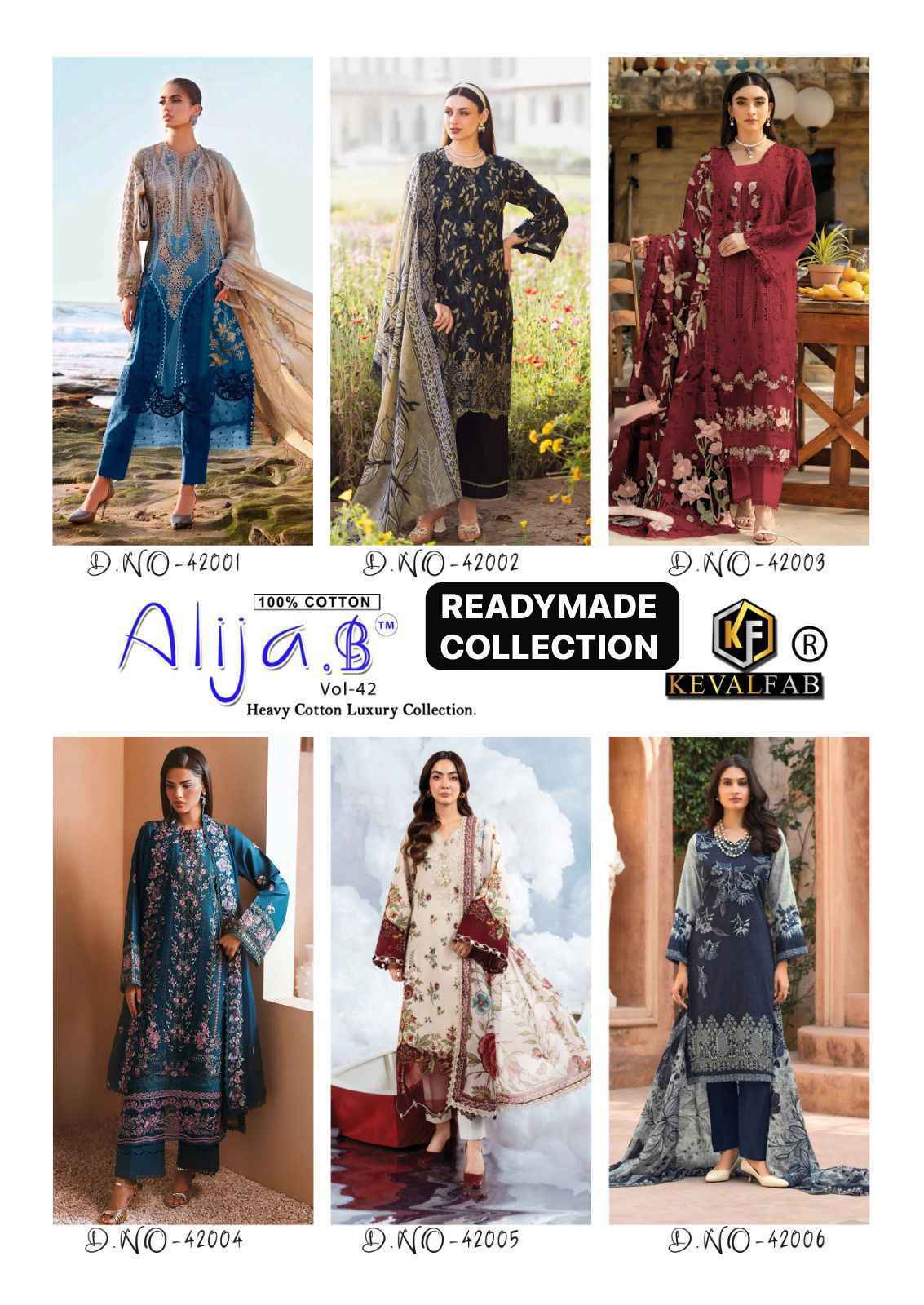 Keval Fab Alija B Vol-42 Readymade Cotton Dress (6 pcs Catalogue)
