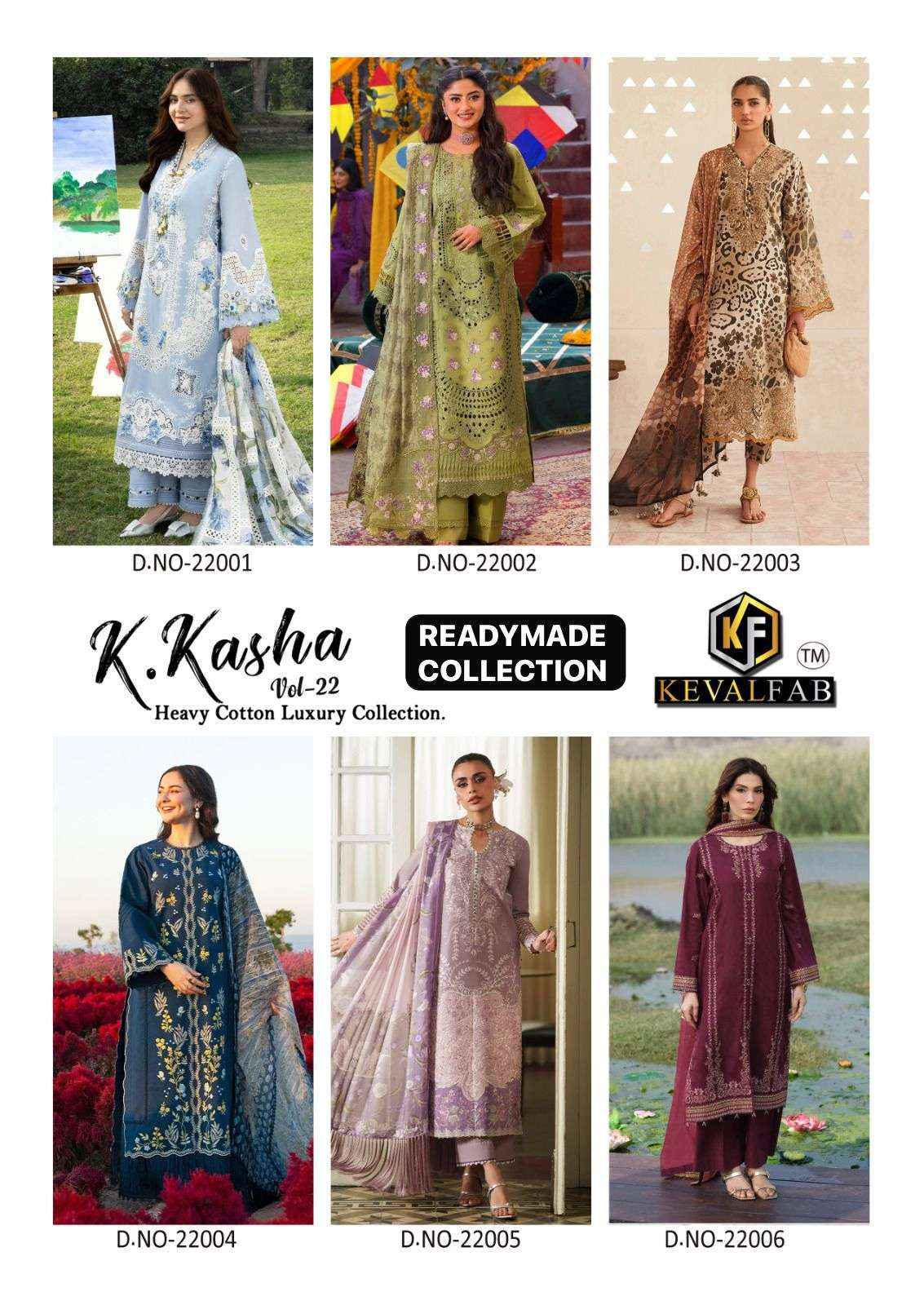 Keval Fab K Kasha Vol-22 Readymade Cotton Dress (6 pcs Cataloge)
