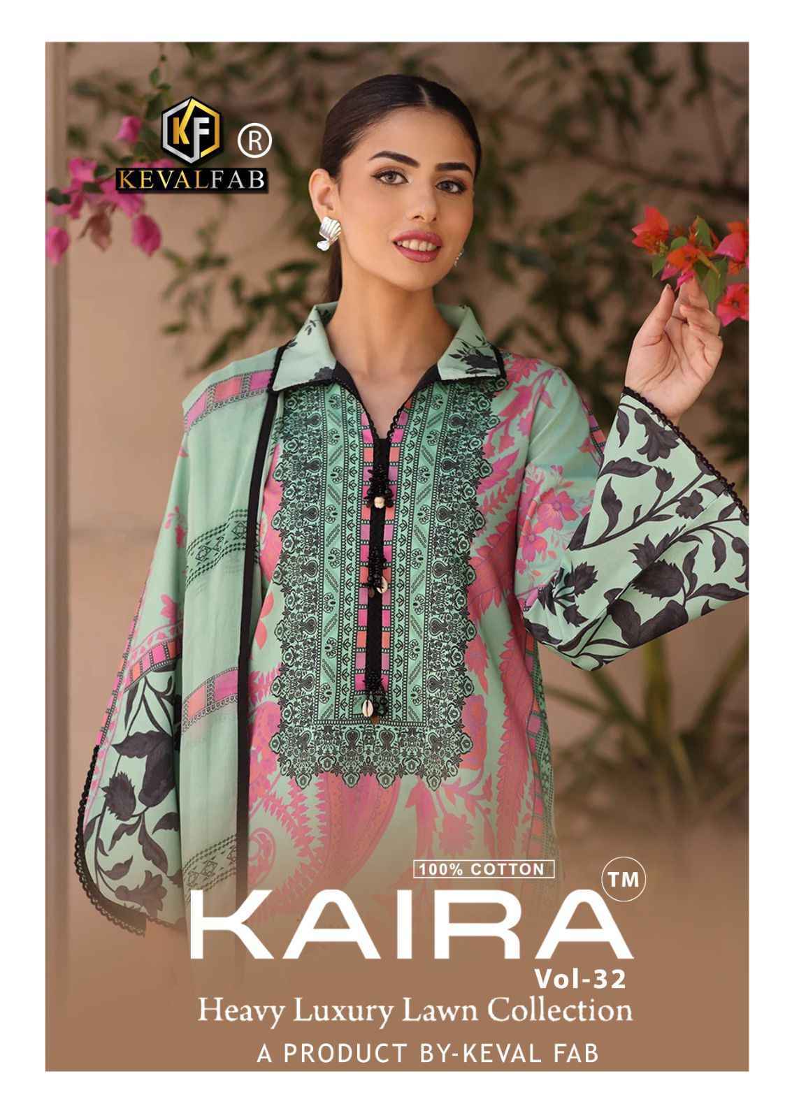 Keval Fab Kaira Vol-32 Lawn Cotton Dress Material (6 pcs Catalogue)