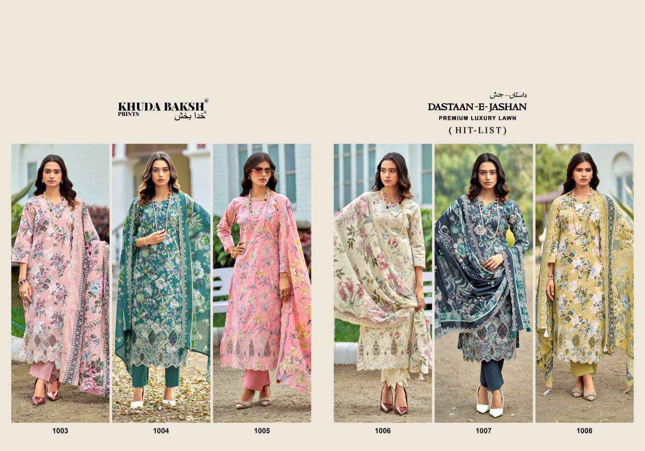 Khudha Baksh Prints Dastaan E Jashan Hit List Lawn Dress Material (6 pcs Cataloge)