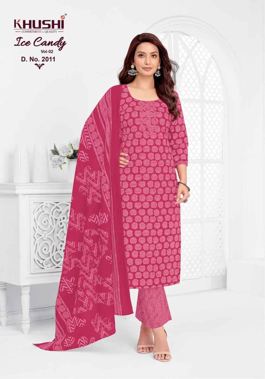 Khushi Ice Candy Vol-2 Cotton Dress Material (12 pcs Catalogue)