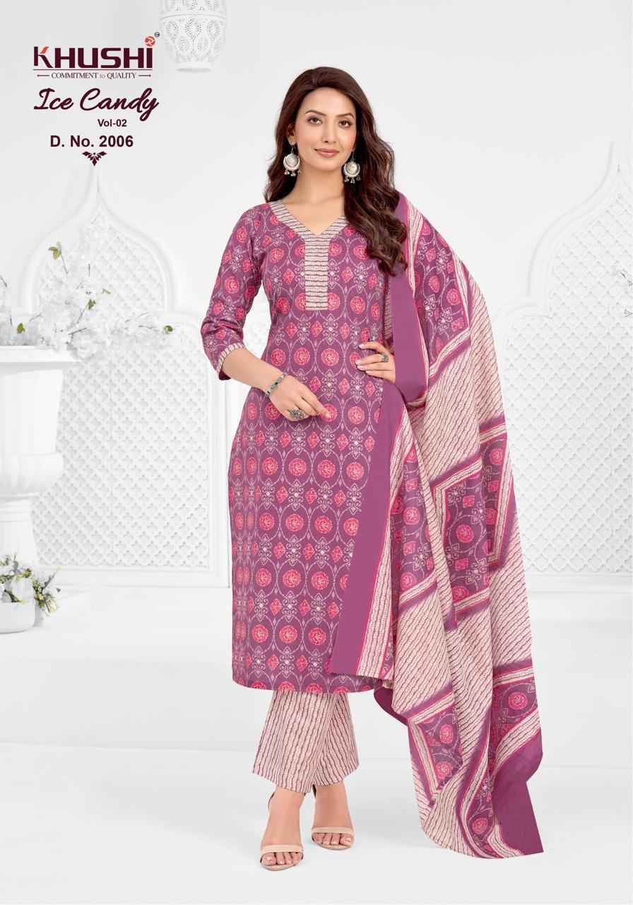 Khushi Ice Candy Vol-2 Cotton Dress Material (12 pcs Catalogue)