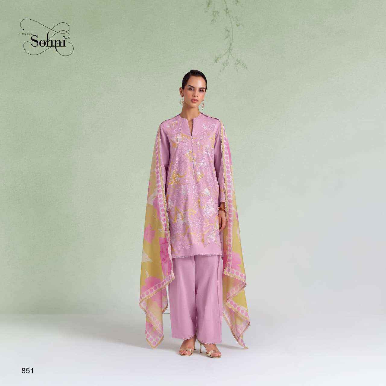 Kimora Sohni Dove Lawn Cotton Dress Material (4 pcs Catalogue)