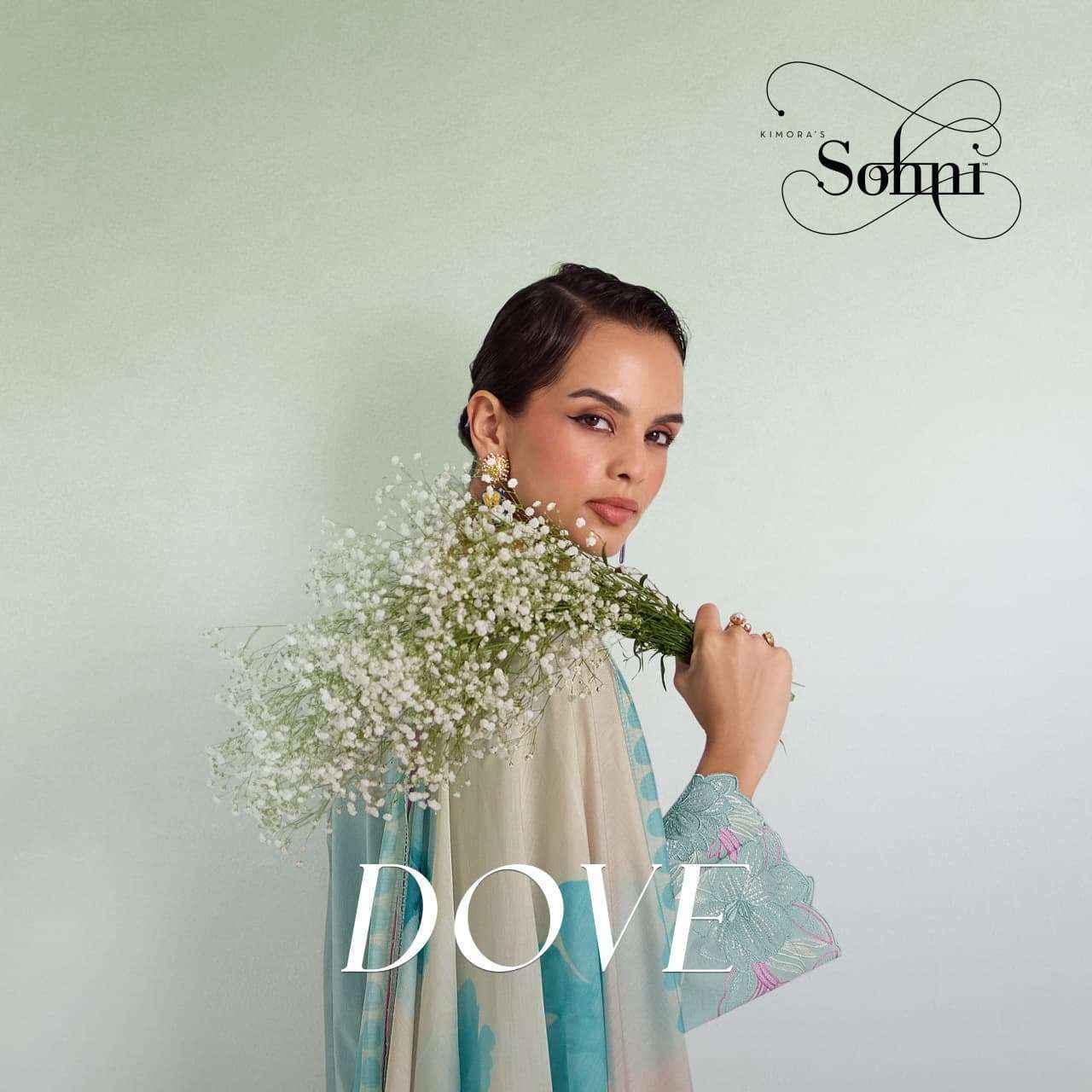 Kimora Sohni Dove Lawn Cotton Dress Material (4 pcs Catalogue)