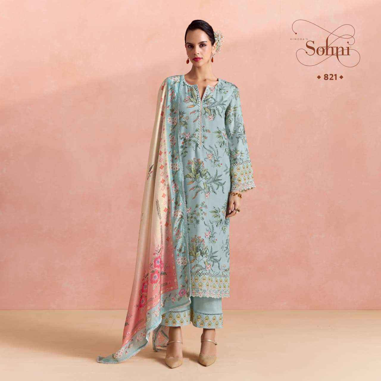 Kimora Sohni Fern Lawn Cotton Dress Material (4 pcs Catalogue)