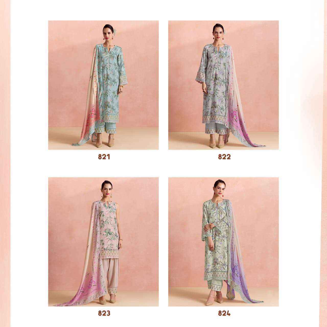 Kimora Sohni Fern Lawn Cotton Dress Material (4 pcs Catalogue)