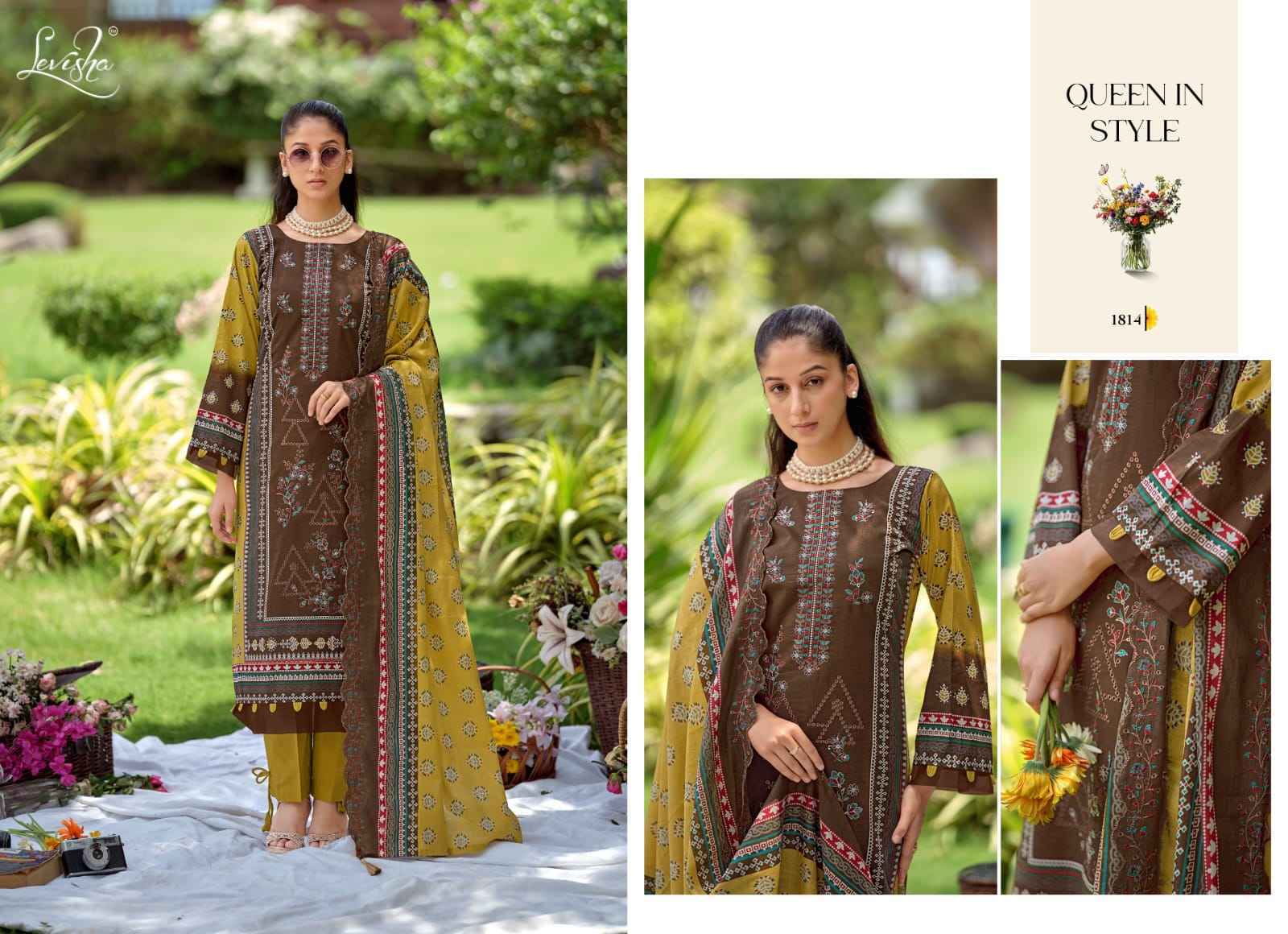 Levisha Madhubala Vol-18 Camric Lawn Cotton Dress Material (6 pcs Catalogue)