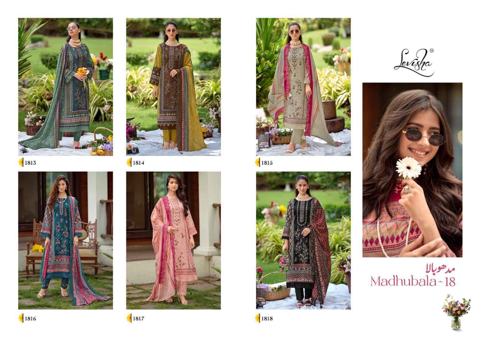 Levisha Madhubala Vol-18 Camric Lawn Cotton Dress Material (6 pcs Catalogue)