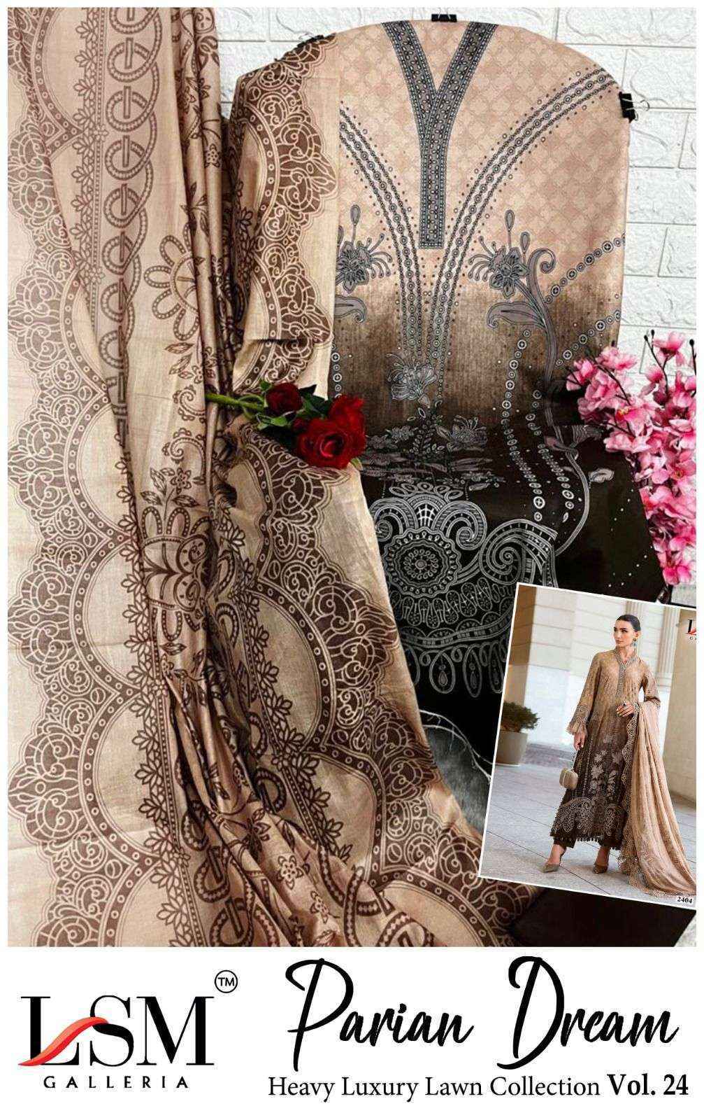 LSM Galleria Parian Dream Vol 24 Lawn Cotton Dress Material 6 pcs Catalogue