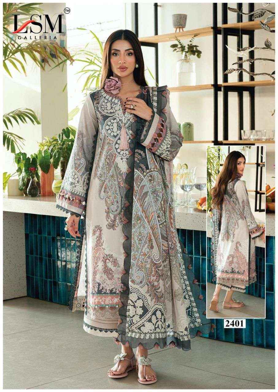 LSM Galleria Parian Dream Vol-24 Readymade Lawn Cotton Dress (6 pcs Catalogue)