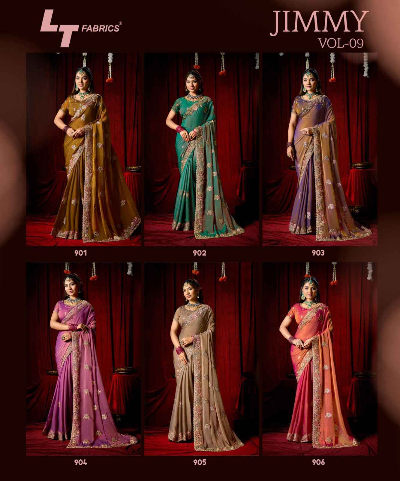 LT Fabrics Jimmy Vol-9 PN Cloud Saree (6 pcs Catalogue)