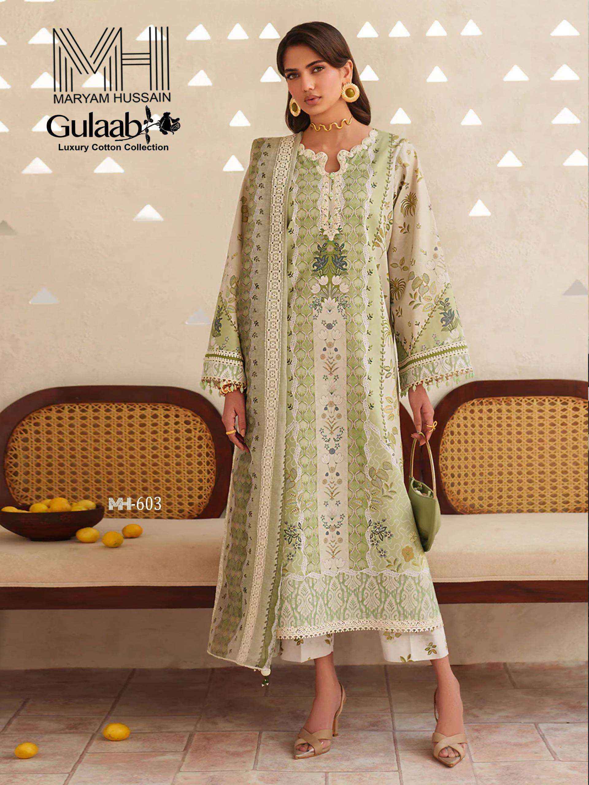 Maryam Hussain Gulaab Vol-6 Cotton Dress Material (6 pc Cataloge)