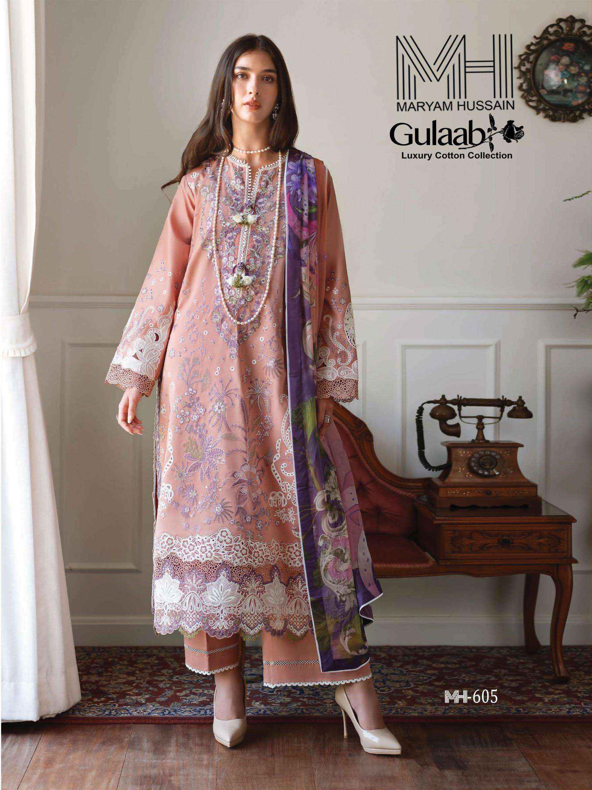 Maryam Hussain Gulaab Vol-6 Cotton Dress Material (6 pc Cataloge)