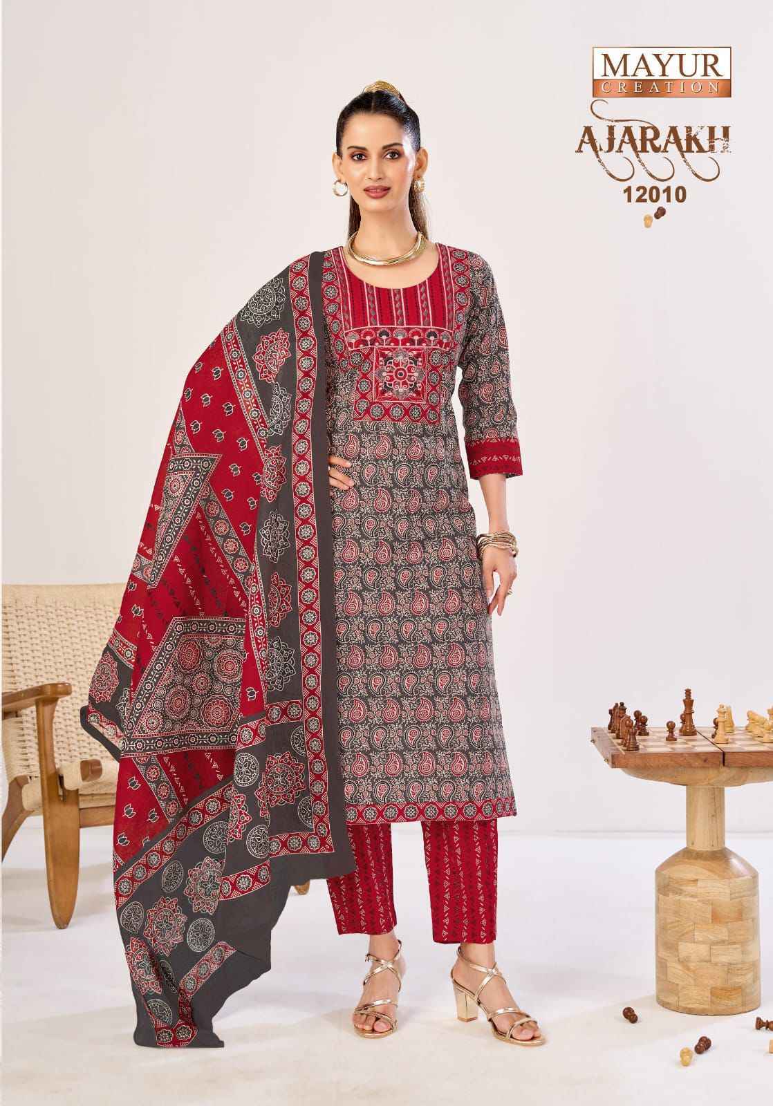 Mayur Creation Ajarakh Vol-12 Readymade Cotton Dress (10 pcs Catalogue)