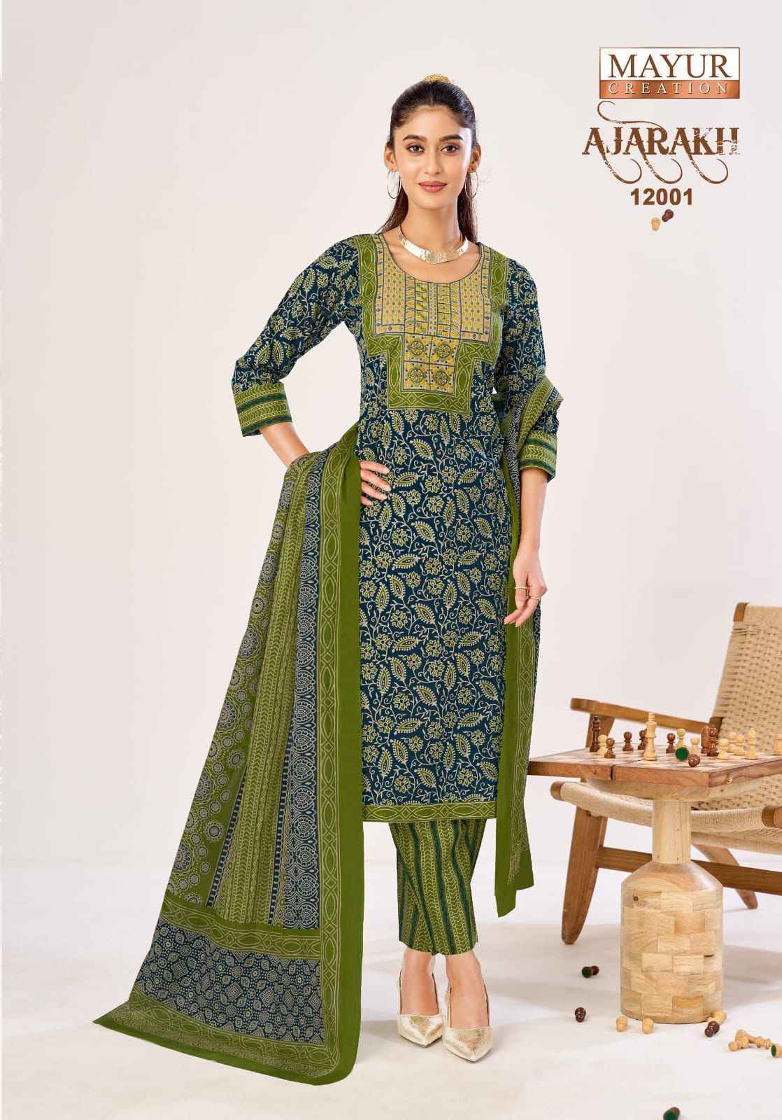 Mayur Creation Ajarakh Vol-12 Readymade Cotton Dress (10 pcs Catalogue)