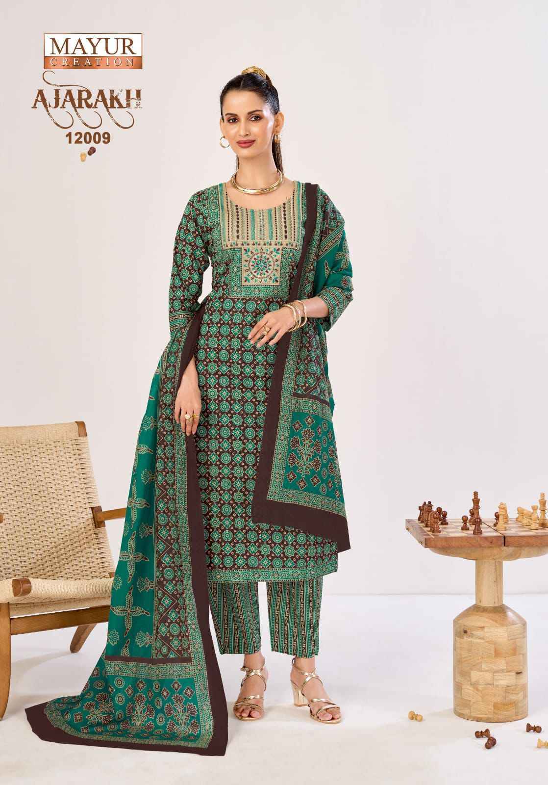 Mayur Creation Ajarakh Vol-12 Readymade Cotton Dress (10 pcs Catalogue)