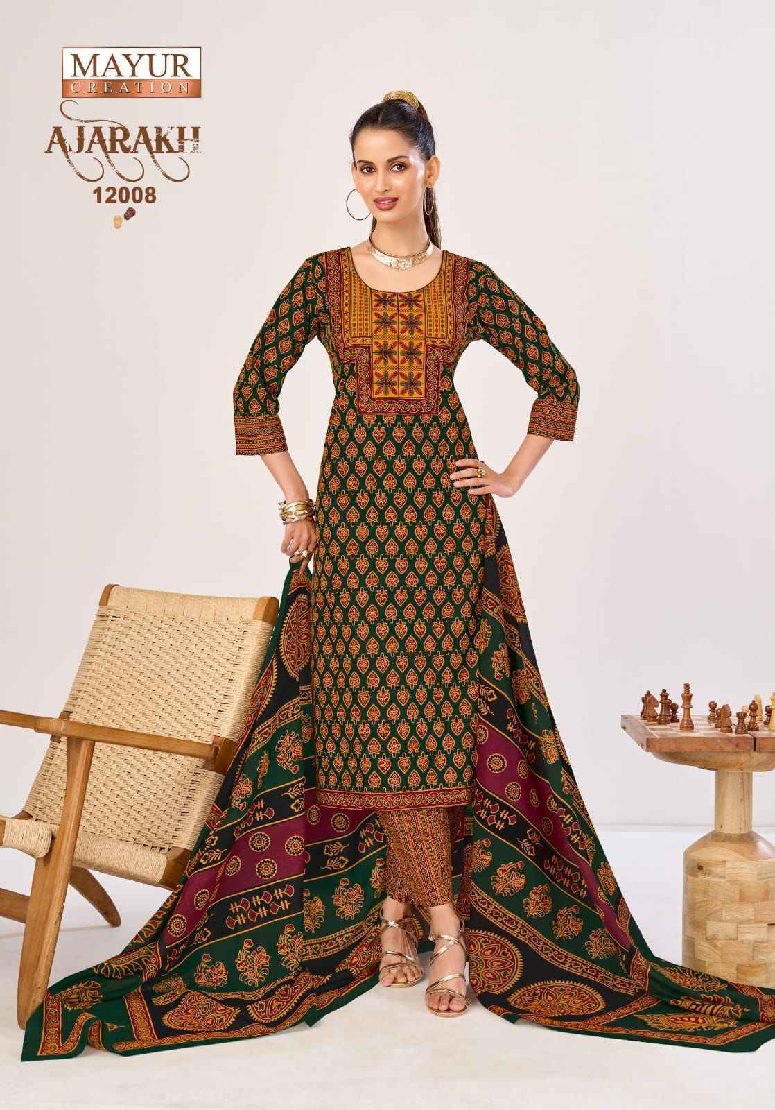 Mayur Creation Ajarakh Vol-12 Readymade Cotton Dress (10 pcs Catalogue)