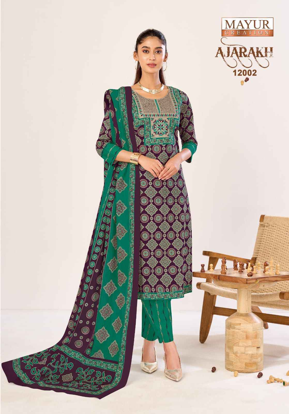 Mayur Creation Ajarakh Vol-12 Readymade Cotton Dress (10 pcs Catalogue)