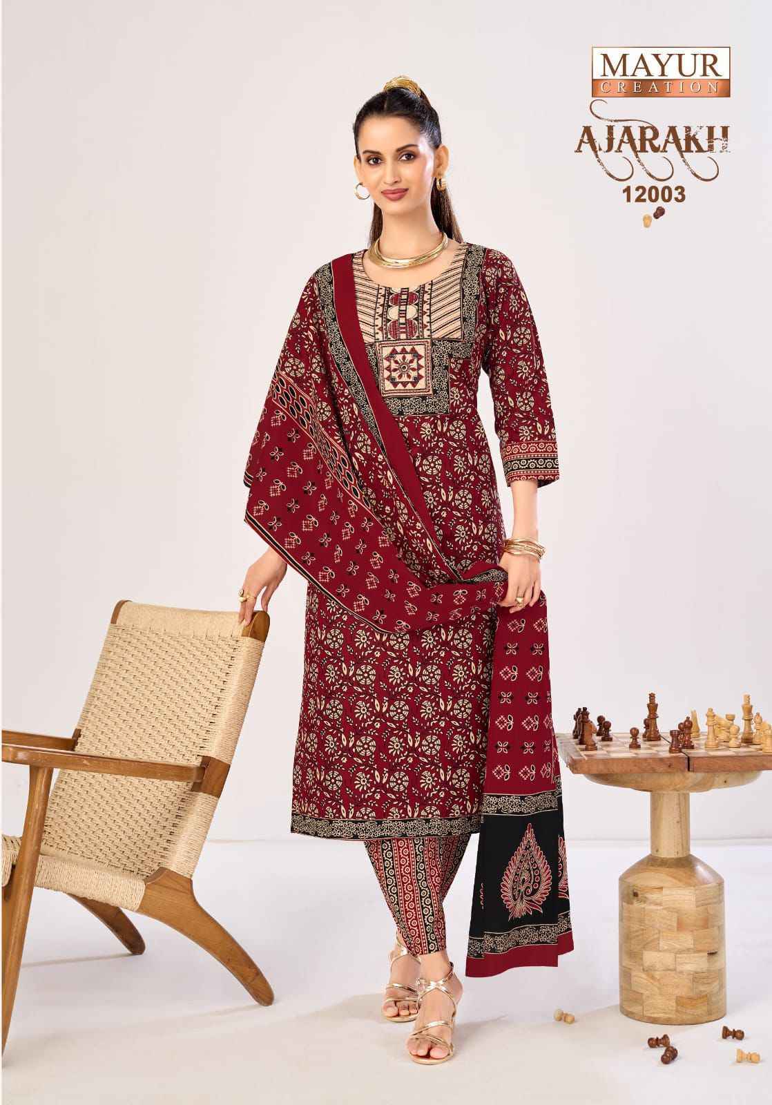 Mayur Creation Ajarakh Vol-12 Readymade Cotton Dress (10 pcs Catalogue)