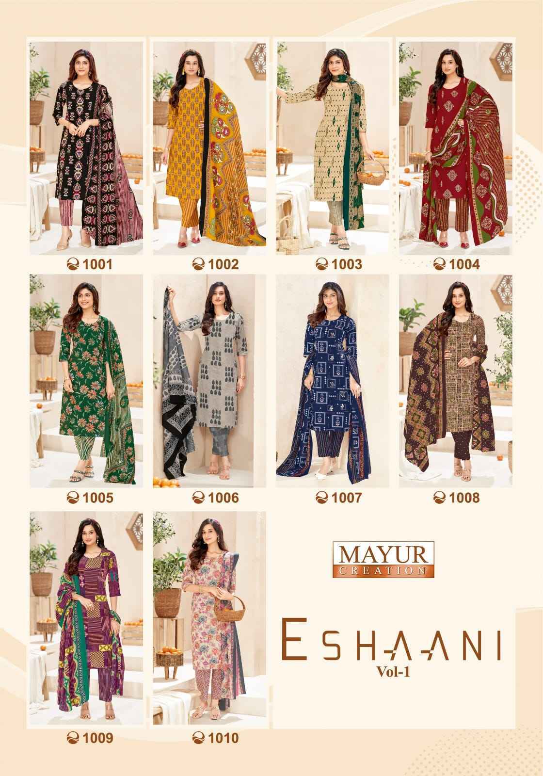 Mayur Creation Eshaani Cotton Dress Material (10 pcs Catalogue)