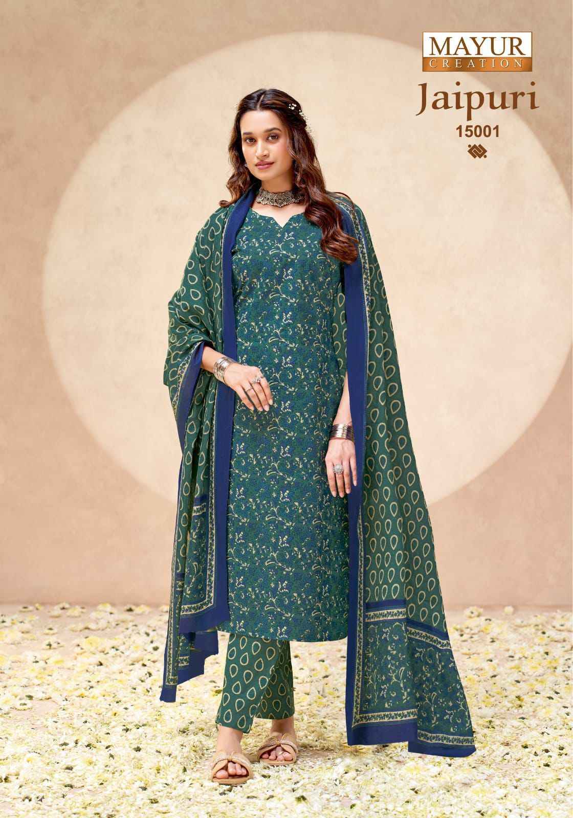 Mayur Creation Jaipuri Vol-15 Cotton Dress Material (10 pcs Catalogue)